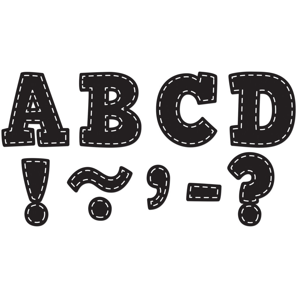 Teacher Created Resources Magnetic Letters, 3in, Black Stitch Bold Block MPN:TCR77309