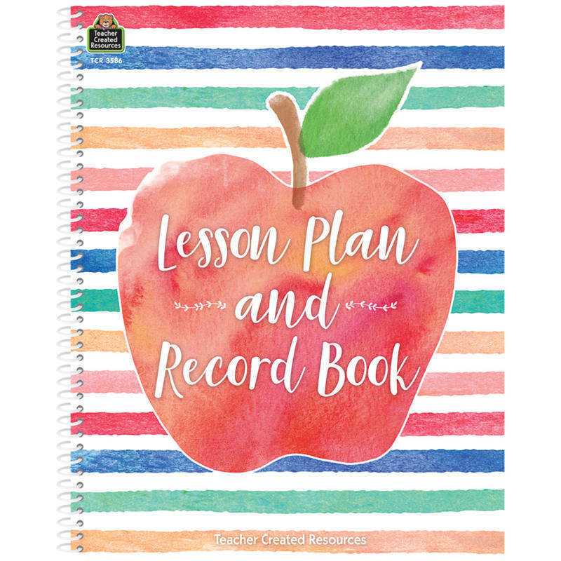 Teacher Created Resources 40-Week Watercolor Lesson Plan/Record Book, 8-1/2in x 11in, Multicolor MPN:TCR3586