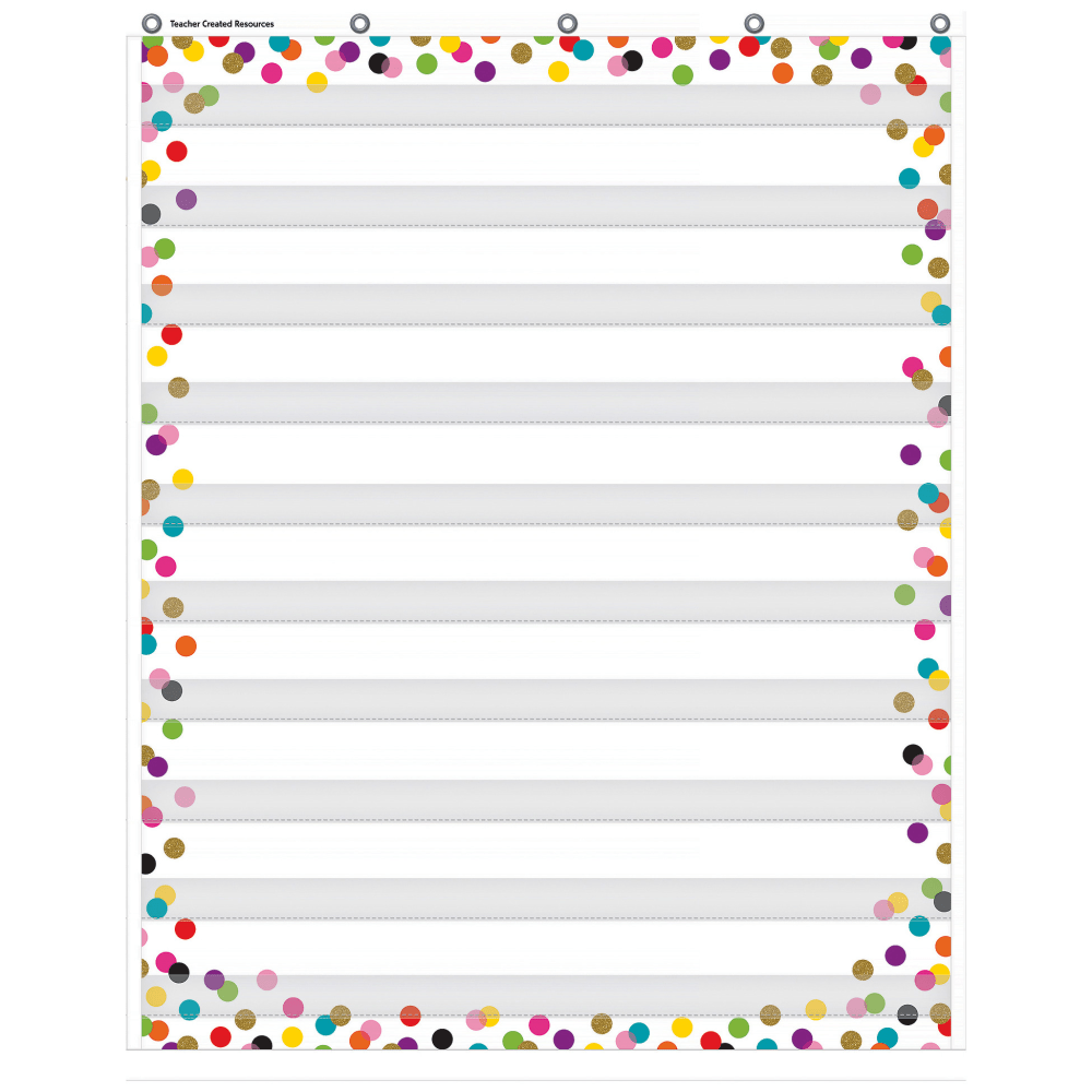 Teacher Created Resources 10 Pocket Chart, 34in x 44in, Confetti MPN:TCR20328