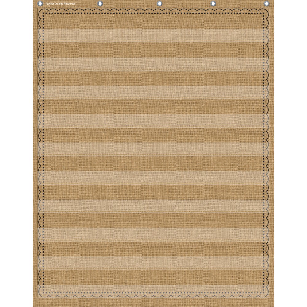 Teacher Created Resources 10-Pocket Pocket Chart, 34in x 44in, Burlap MPN:TCR20839