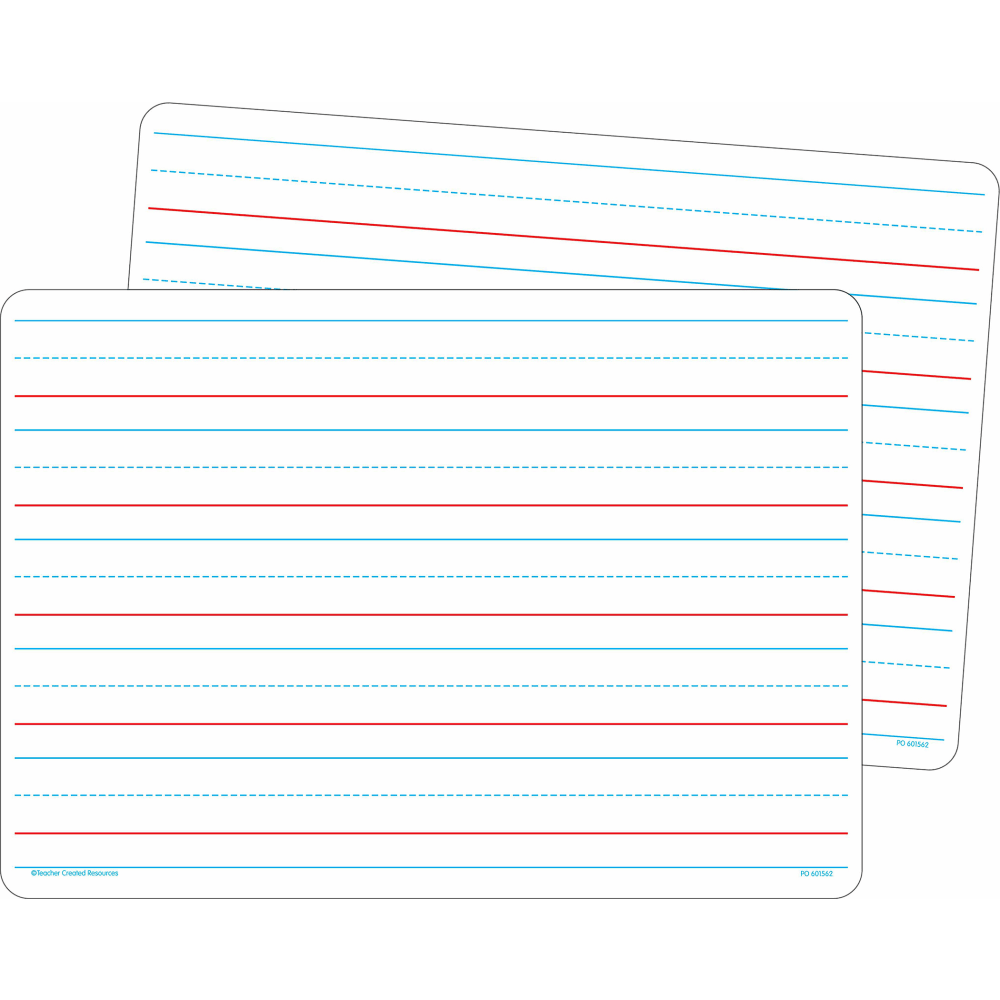 Teacher Created Resources Non-Magnetic Double-Sided Writing Dry-Erase Boards, 8-1/4in x 11-3/4in, White, Pack Of 10 Boards MPN:TCR77889