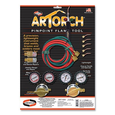 Acetylene Kit w/6 Twin Hose B 5 Curved Tips MPN:ART1003