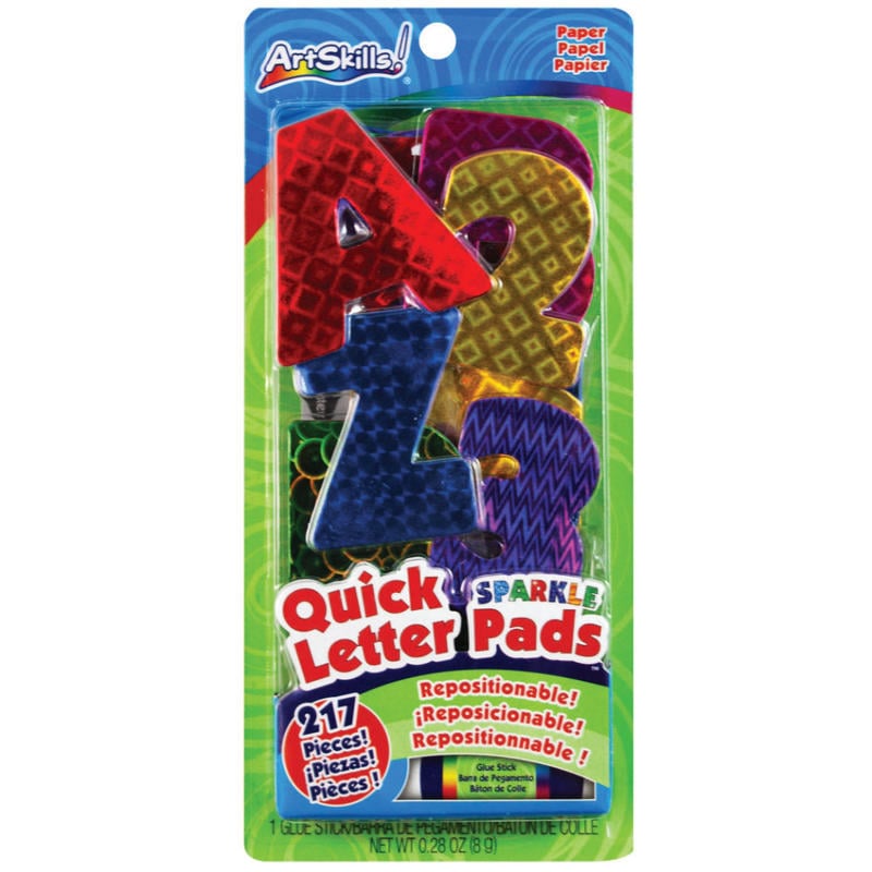 ArtSkills 100% Recycled Quick Letters, 2in, Assorted Holographic Colors, Pack Of 216 (Min Order Qty 14) MPN:PA-1444