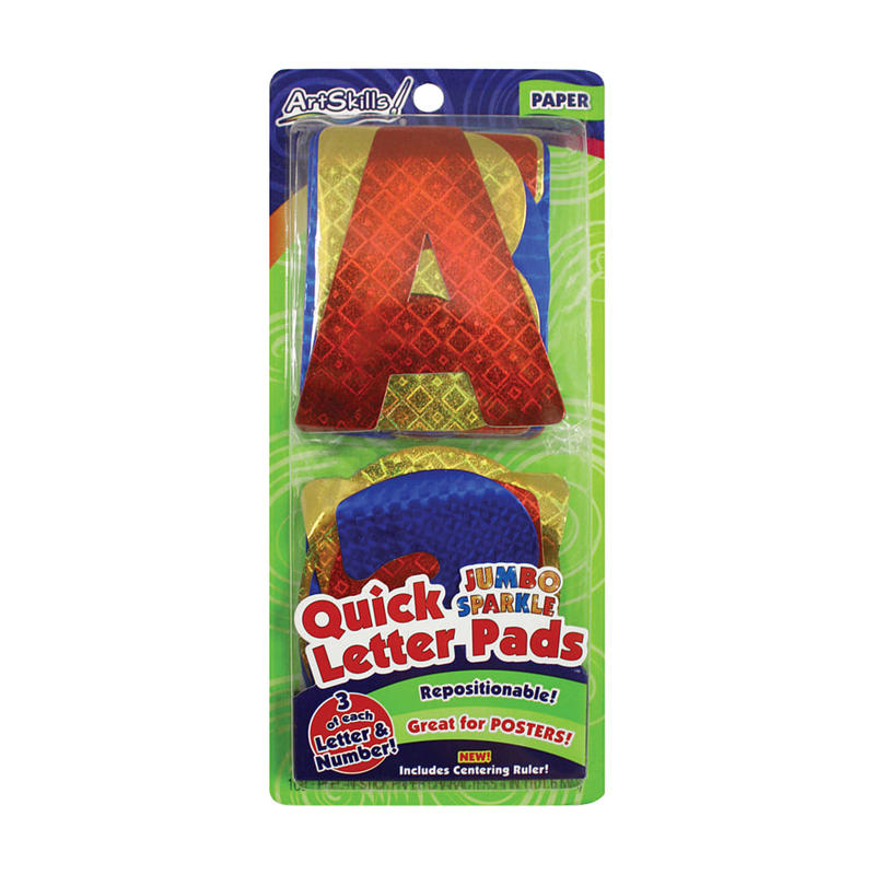 ArtSkills Quick Letters, 4in, Assorted Holographic Colors, Pack Of 108 (Min Order Qty 10) MPN:PA-1462
