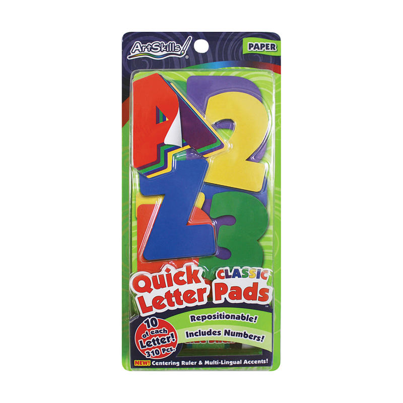 ArtSkills Quick Letters, 2 1/2in, Assorted Colors, Pack Of 310 (Min Order Qty 13) MPN:PA-1469