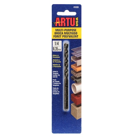 Hammer Drill Bit, Round, 1/4 x 2-1/4 in MPN:01030