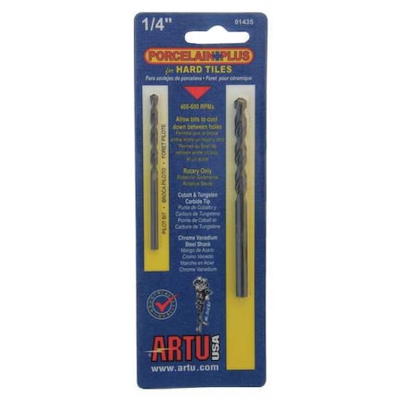 Porcelain Tile Drill Bit, 1/4 In MPN:01435