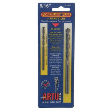 Porcelain Tile Drill Bit, 5/16 In MPN:01440