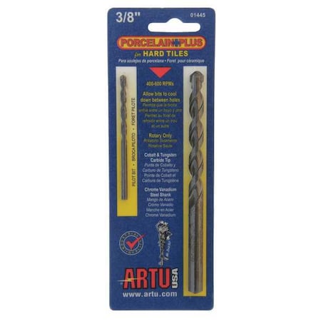Porcelain Tile Drill Bit, 3/8 In MPN:01445