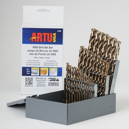 Drill Bit Set, Steel, High Speed, 29 pcs. MPN:01905