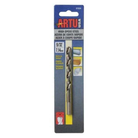 Drill Bit, Steel, High Speed, 9/32