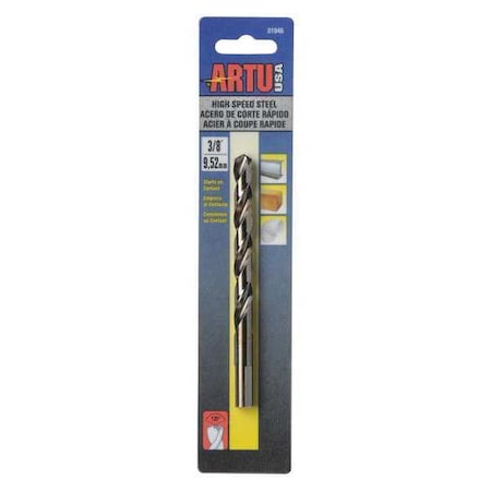 Drill Bit, Steel, High Speed, 3/8