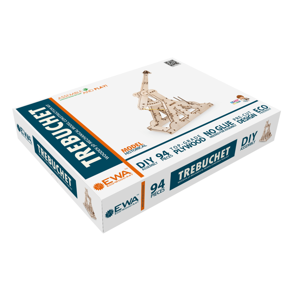 EWA Eco-Wood-Art Trebuchet 3D Wooden STEM Construction Kit MPN:AVRAV0523101