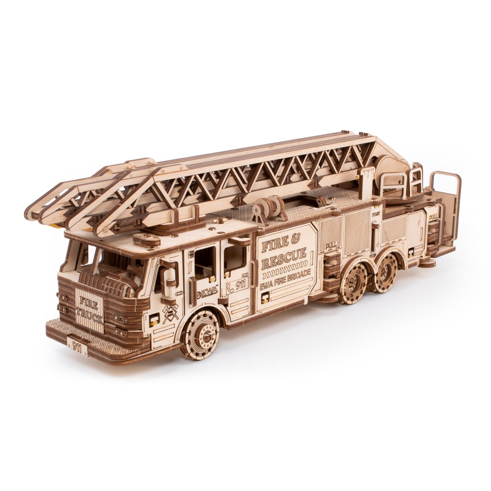 EWA Eco-Wood-Art Fire Truck 3D Wooden STEM Construction Kit MPN:AVRAV0523504
