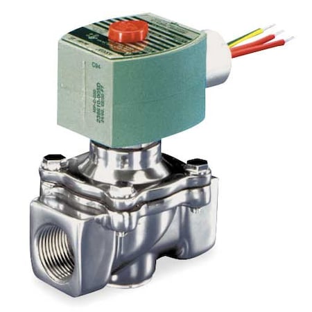 Solenoid Valve, 2-Way, 2-Position, Normally Closed, 1/2 in Pipe Size, 120V AC, Compact, Test Port MPN:8040G022