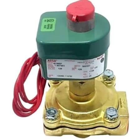 Solenoid Valve, 2-Way, 2-Position, Normally Closed, 3/8 in Pipe Size, 120V AC, High Flow, Brass MPN:8210B021