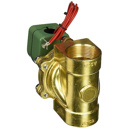 Solenoid Valve, 2-Way, 2-Position, Normally Open, 1-1/2 in Pipe Size, 120V AC, High Flow, Brass MPN:8210B059