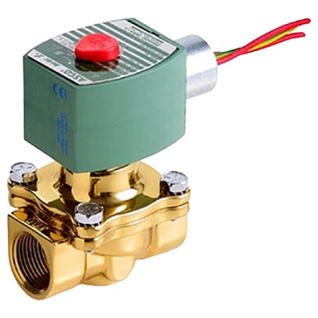 Solenoid Valve, 2-Way, 2-Position, Normally Closed, 1-1/4 in Pipe Size, 24V DC, High Flow, Brass MPN:8210G008
