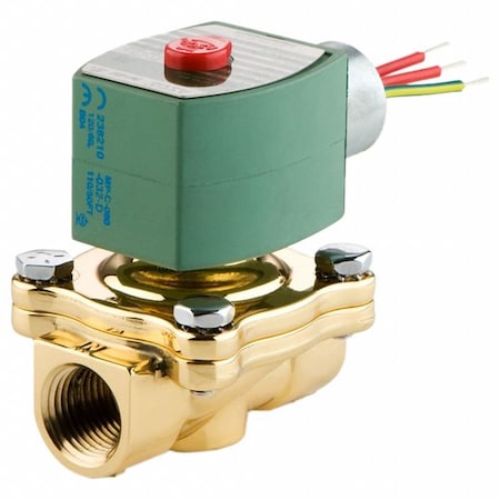 Solenoid Valve, 2-Way, 2-Position, Normally Open, 1-1/2 in Pipe Size, 24V DC, High Flow, Brass, NBR MPN:8210G032LF 24/DC