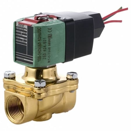 Solenoid Valve, 2-Way, 2-Position, Normally Closed, 1-1/2 in Pipe Size, 24V to 120V AC/DC, Brass MPN:8210P022LF 24-120