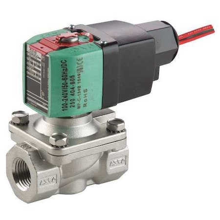Solenoid Valve, 2-Way, 2-Position, Normally Closed, 1/2 in Pipe Size, 100V to 240V AC/DC, High Flow MPN:8210P087