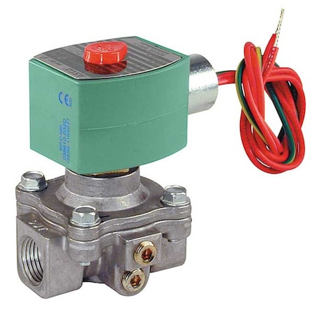 Solenoid Valve, 2-Way, 2-Position, Normally Open, 1/2 in Pipe Size, 120V AC, Pilot Operated, NBR MPN:8214G023