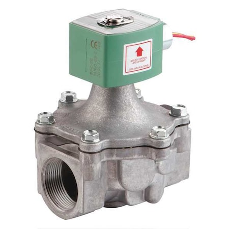 Solenoid Valve, 2-Way, 2-Position, Normally Closed, 1-1/4 in Pipe Size, 12V DC, High Flow, Aluminum MPN:8215G060-12/DC
