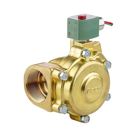 Solenoid Valve, 2-Way, 2-Position, Normally Closed, 2 in Pipe Size, 120V AC, Slow-Closing, Brass MPN:8221G013