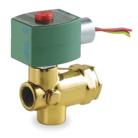 Solenoid Valve, 2-Way, 2-Position, Normally Closed, 1/2 in Pipe Size, 120V AC, High Pressure, Brass MPN:8223G003
