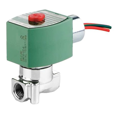Solenoid Valve, 2-Way, 2-Position, Normally Closed, 1/4 in Pipe Size, 120V AC, High Flow, NBR MPN:8262H007