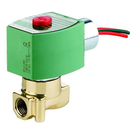 Solenoid Valve, 2-Way, 2-Position, Normally Closed, 1/4 in Pipe Size, 120V AC, High Flow, Brass MPN:8262H208V