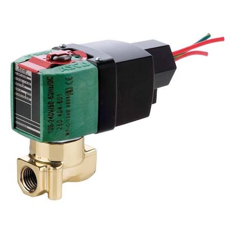 Solenoid Valve, 2-Way, 2-Position, Normally Closed, 1/4 in Pipe Size, 100V to 240V AC/DC, High Flow MPN:8262R208