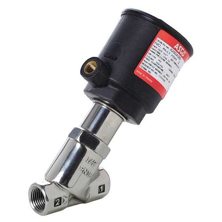 RedHat Angle Body Piston Valve, SS, NC, 1/2 In MPN:8290A393