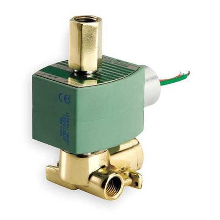 Solenoid Valve, 3-Way, 2-Position, Normally Closed, 1/4 in Pipe Size, 120V AC, Quick Exhaust, Brass MPN:8317G035