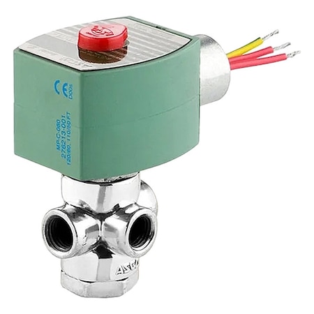 Solenoid Valve, 3-Way, 2-Position, Normally Closed, 1/8 in Pipe Size, 24V AC, Direct Mount, NBR MPN:8320G224 24/60VAC