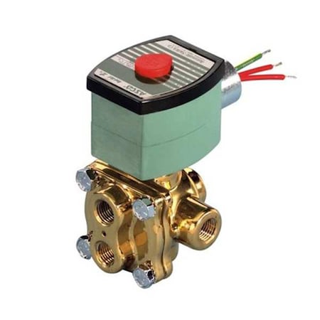 Solenoid Valve, 4-Way, 2-Position, 1/4 in Pipe Size, 120V AC, NAMUR Mount, Direct Acting, Brass MPN:8342G001MS