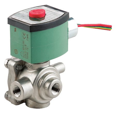 Solenoid Valve, 4-Way, 2-Position, Universal, 1/4 in Pipe Size, 120V AC, NAMUR Mount, Direct Acting MPN:8342G701