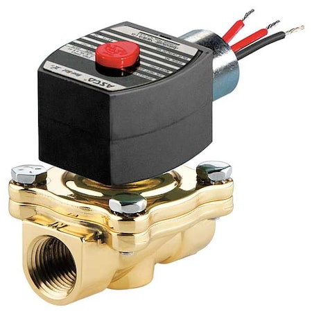 Solenoid Valve, 2-Way, 2-Position, Normally Closed, 2 in Pipe Size, 24V DC, High Flow, Brass, NBR MPN:EF8210G100