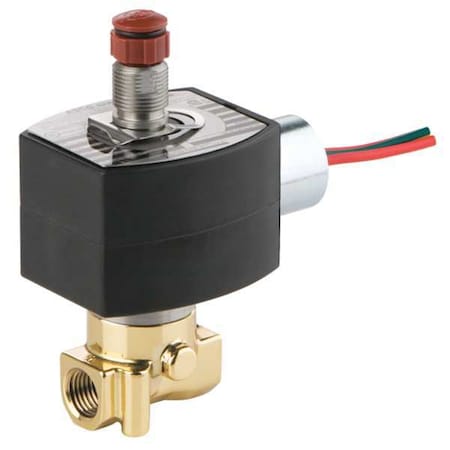 Solenoid Valve, 3-Way, 2-Position, Configurable, 1/4 in Pipe Size, 24V DC, Moderate Flow, Brass MPN:EF8314H300
