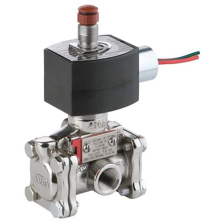 Solenoid Valve, 3-Way, 2-Position, Normally Closed, 1/4 in Pipe Size, 24V DC, Quick Closing, Brass MPN:EF8316H301