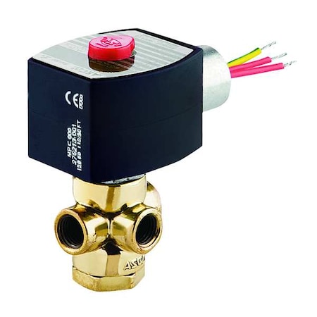 Solenoid Valve, 3-Way, 2-Position, Configurable, 1/4 in Pipe Size, 120V AC, Direct Mount, NBR MPN:EF8320G201