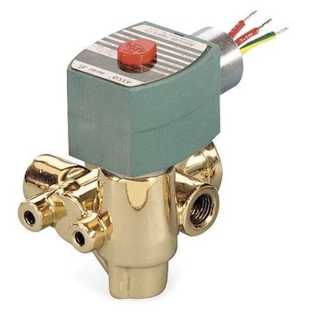 Solenoid Valve, 3-Way, 2-Position, Normally Closed, 3/8 in Pipe Size, 120V AC, Quick Exhaust, Brass MPN:EF8321G002