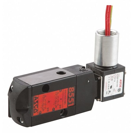 Solenoid Valve, 3-Way, 2-Position, Configurable, 1/4 in Pipe Size, 120V AC, Remote Pilot, NBR, PUR MPN:EF8551A001MS