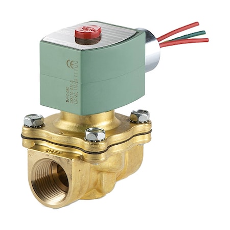 Solenoid Valve, 2-Way, 2-Position, Normally Closed, 1 in Pipe Size, 120V AC, High Flow, Brass, NBR MPN:HT8210G054