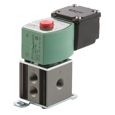 Solenoid Valve, 4-Way, 2-Position, 1/4 in Pipe Size, 120V AC, Inline Single, Aluminum, PE MPN:JSP8340G001