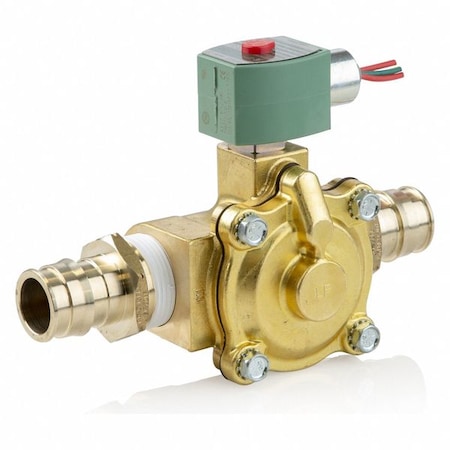 Solenoid Valve, 2-Way, 2-Position, Normally Closed, 1/2 in Pipe Size, 24V DC, High Flow, Brass MPN:K210G002LFXX 24/DC