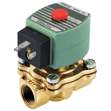 Solenoid Valve, 2-Way, 2-Position, Normally Closed, 1/2 in Pipe Size, 24V AC, High Flow, Brass, NBR MPN:SC8210G094