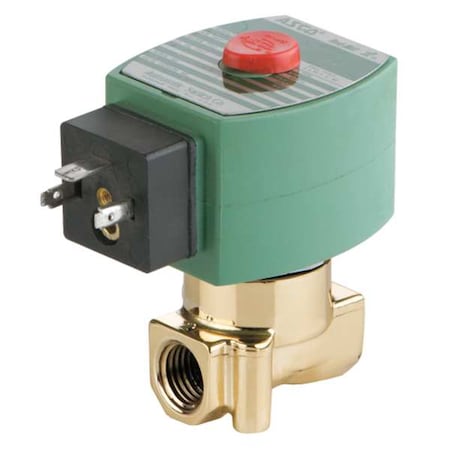 Solenoid Valve, 2-Way, 2-Position, Normally Closed, 1/4 in Pipe Size, 120V AC, High Flow, Brass MPN:SC8262H232