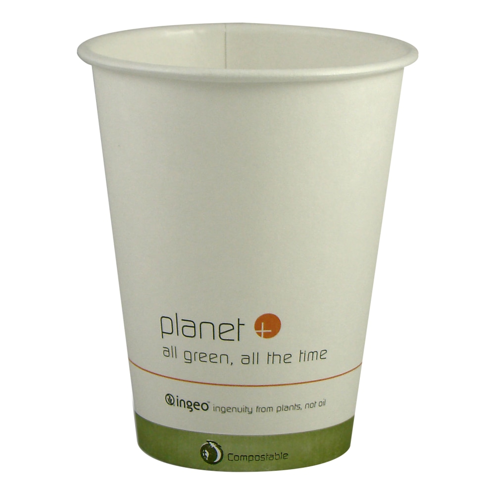 StalkMarket Planet+ Compostable Hot Cups, 12 Oz, White, Pack Of 1, 000 Cups MPN:PLC-12