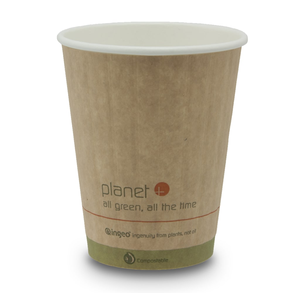 StalkMarket Planet+ Compostable Hot Cups, Double Wall, 12 Oz, Brown, Pack Of 1, 000 Cups MPN:PLC-12-DW
